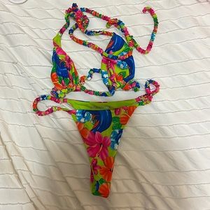 Frankie’s bikinis cheeky tropical print set